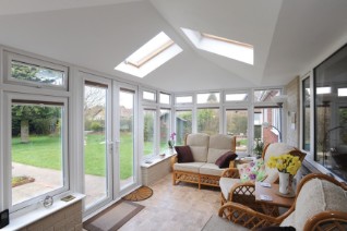 Conservatory conversion renovation Plasterboard ceiling interior