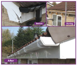 Old timber & wooden fascia boards replaced with roofline upvc in west lothian